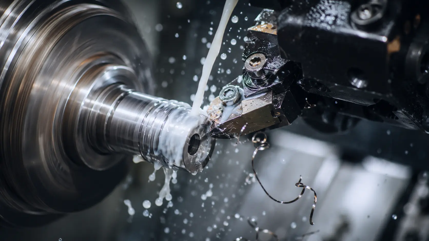 óleo solúvel para usinagem em operação de torno CNC